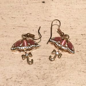 Betsey Johnson Pink Umbrella Earrings ☂️